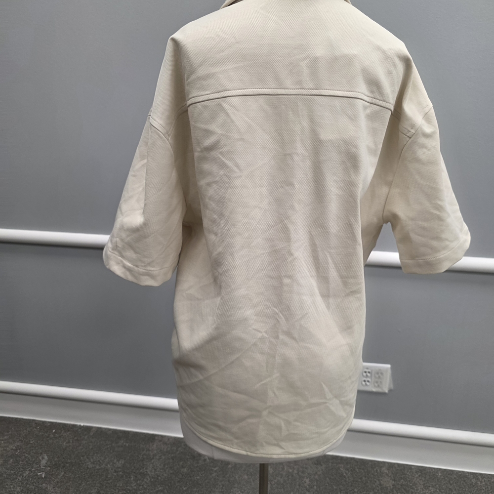 Zara Cream Casual Button Down Shirt - Picture 5 of 9